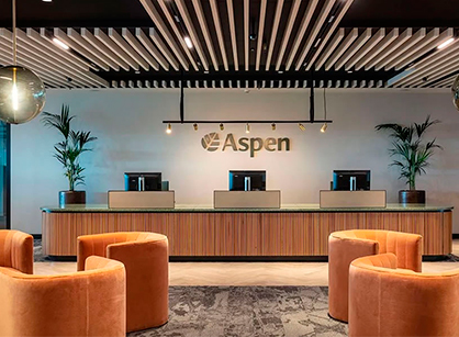 豐富色彩和獨特材質肌理的辦公室裝修設計空間是怎樣的——Aspen